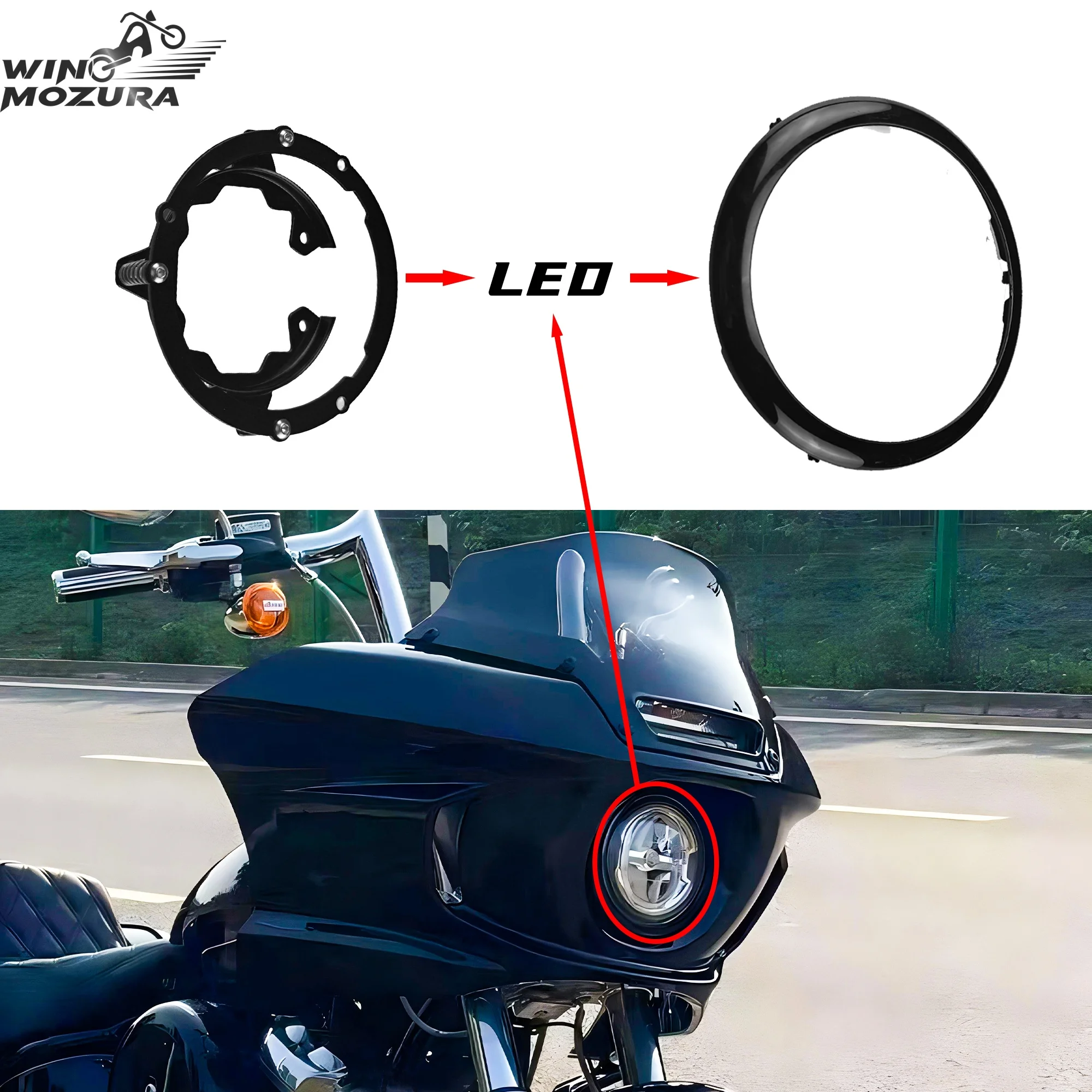 

ST обтекатель фары монтажный кронштейн кольцо для Harley Softail Low Rider S FXLRS 2020-24 FXLRST 2022-24 FXLRS 2020-23 Street Bob