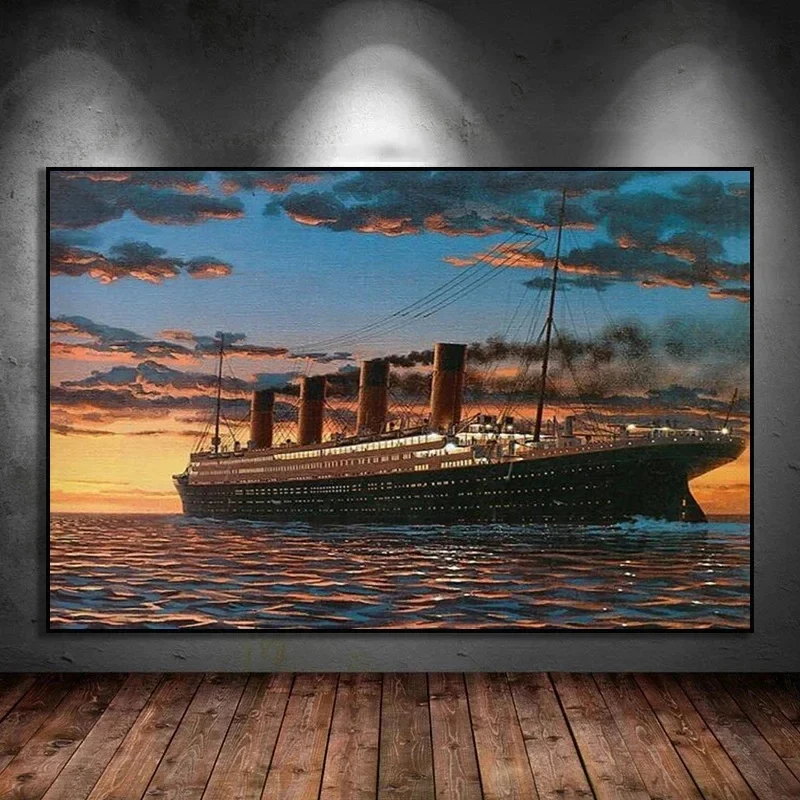 The Boat in Titanic Classic Movie Abstract Canvas Painting Poster and Print Wall Art Picture for Living Room Home Decor Mural