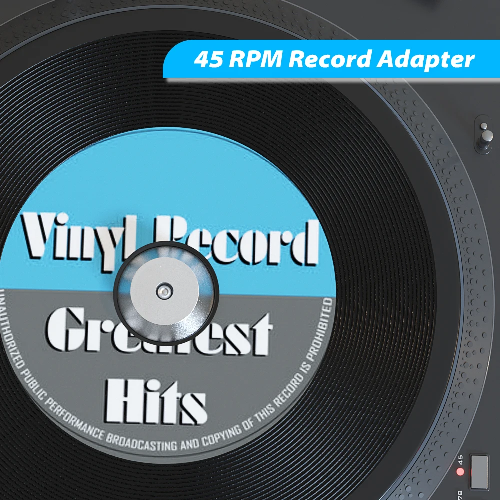 45 RPM Adapter Durable Solid Aluminum Center Adapter for 7 inch EP Record Vinyl