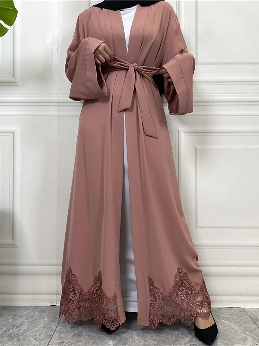 Abaya modesto Ramadan Dubai Robe Femme Musulmane Turchia Caftano Abbigliamento islamico Musulmano per le donne Kimono Caftano Marocain Cardigan