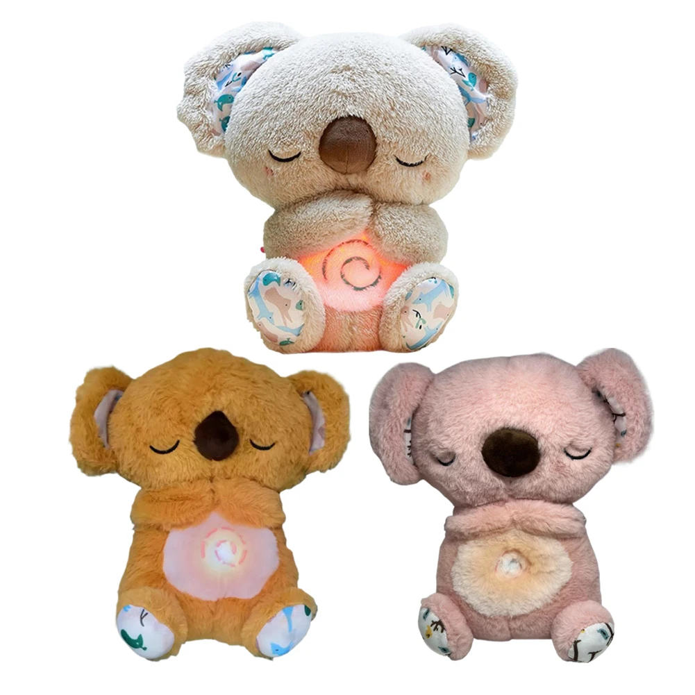 Little Lamb Baby Sleep Soother with Music Lights Rhythmic Breathing Motion Baby Sound Machine Plush Comfort Doll for Newborns