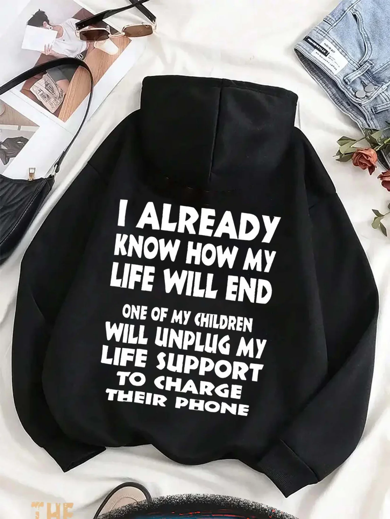 Men's Humorous and Satirical Hoodie with the Phrase 