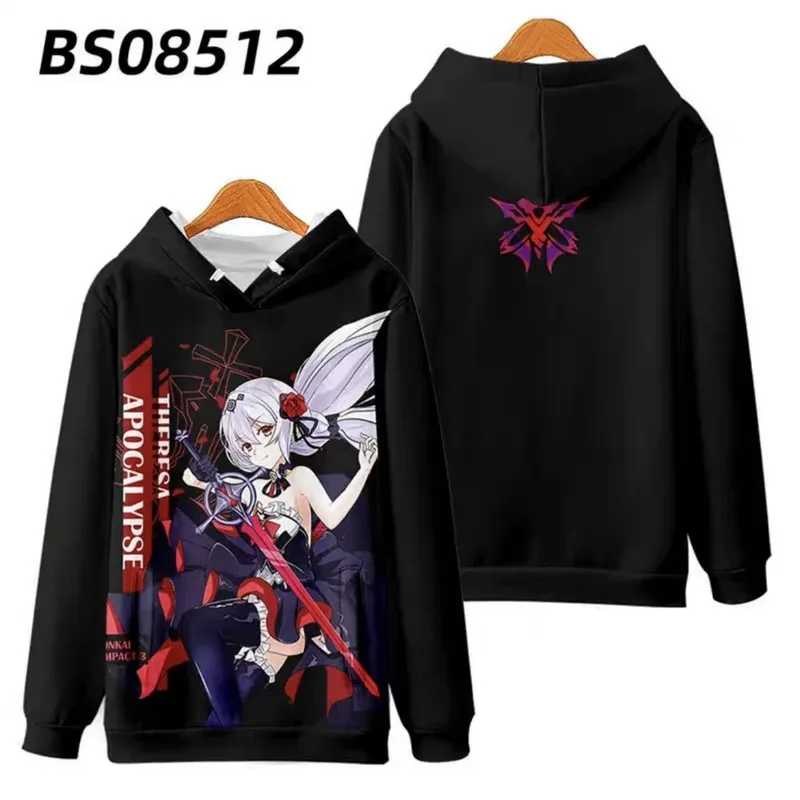 Honkai impact 3 theresa apocalypse 3d printing male/female autumn fashion game hoodies sweatshirt long sleeves pollover