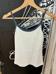 New Dot Slim Tank Top Woman Summer Sleeveless Soft Cotton Casual Camisole Sweet Vintage Streetwear Y2k Crop Tops Cute Vest