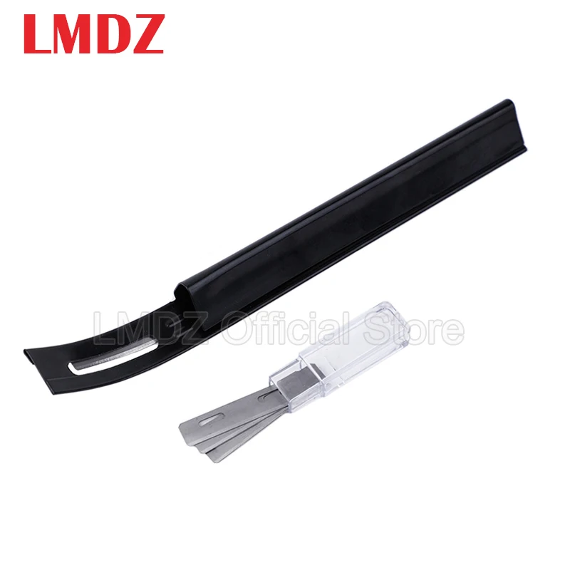 

LMDZ Steel Modern Safety Beveler Skiver Thinning Leather Craft Blade Knife DIY Seams Tool for Home Handmade Accessories+3 Blades