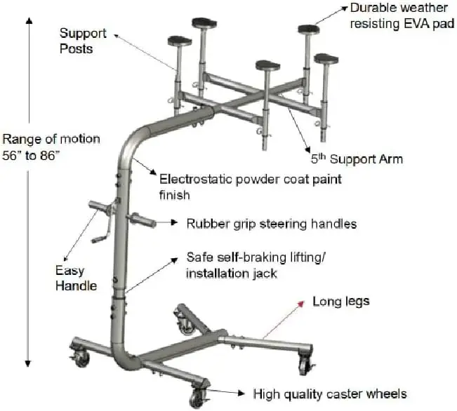 نظام إزالة وتخزين علوي صلب من TopLift PROS LIFTnGo متوافق مع Jeep Wrangeler 2 & 4 أبواب YJ وTJ وJK وJL و4XE وCompa