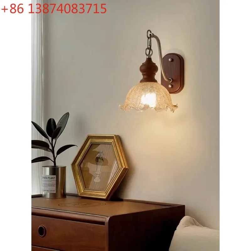 Bedroom bedside wall lamp antique retro exotic living room corridor aisle advanced decorative atmosphere wall lamp