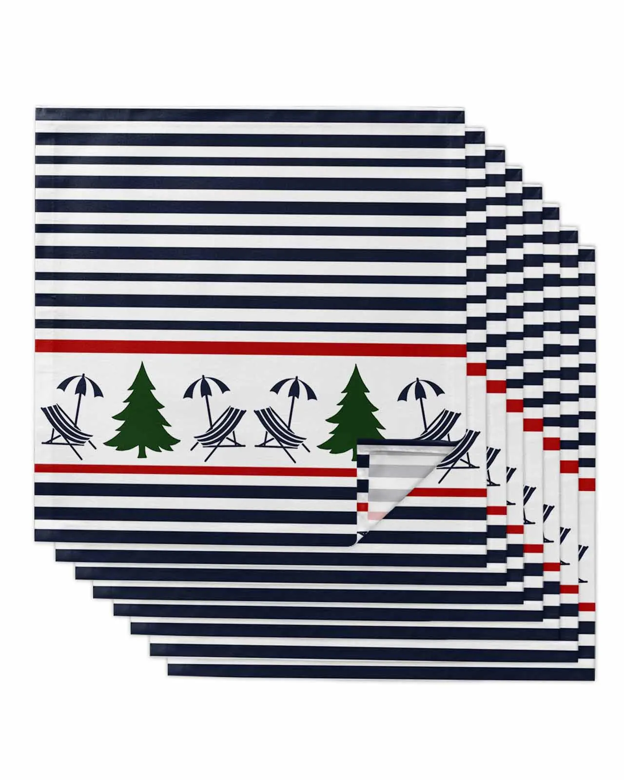 4pcs Line Christmas Tree Lounge Chair  Table Napkins Cloth Set Kitchen Dinner Tea Towels Table Mat Wedding Decor Napkins