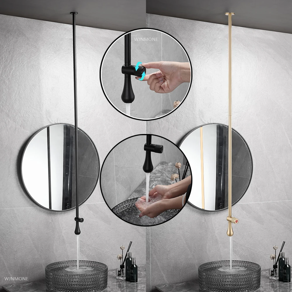 

Подвесной смеситель для ванной комнаты с каплями воды, потолочный смеситель, смесители для умывальника, раковины, латунный смеситель для раковины для отеля, квартиры, виллы