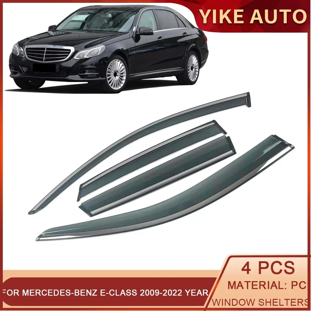 

For Mercedes-Benz E-Class Sedan 2009-2022 W212 W213 Car Window Sun Rain Shade Visor Shield Shelter Protector Cover Frame Sticker