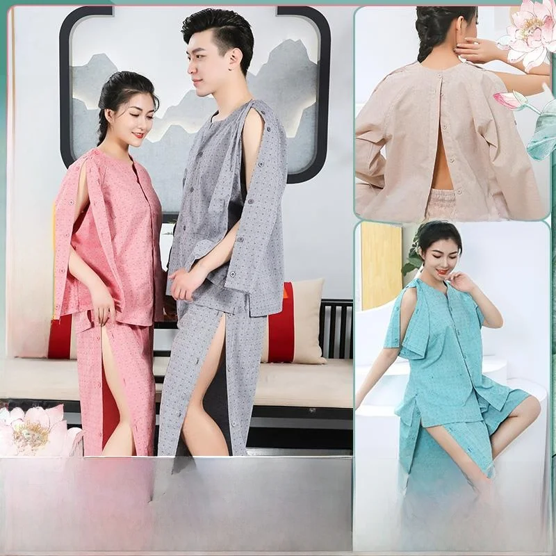 

Халат для массажа и терапии из чистого хлопка без пуговиц, длинное пальто для акупунктуры, одежда для домашнего спа