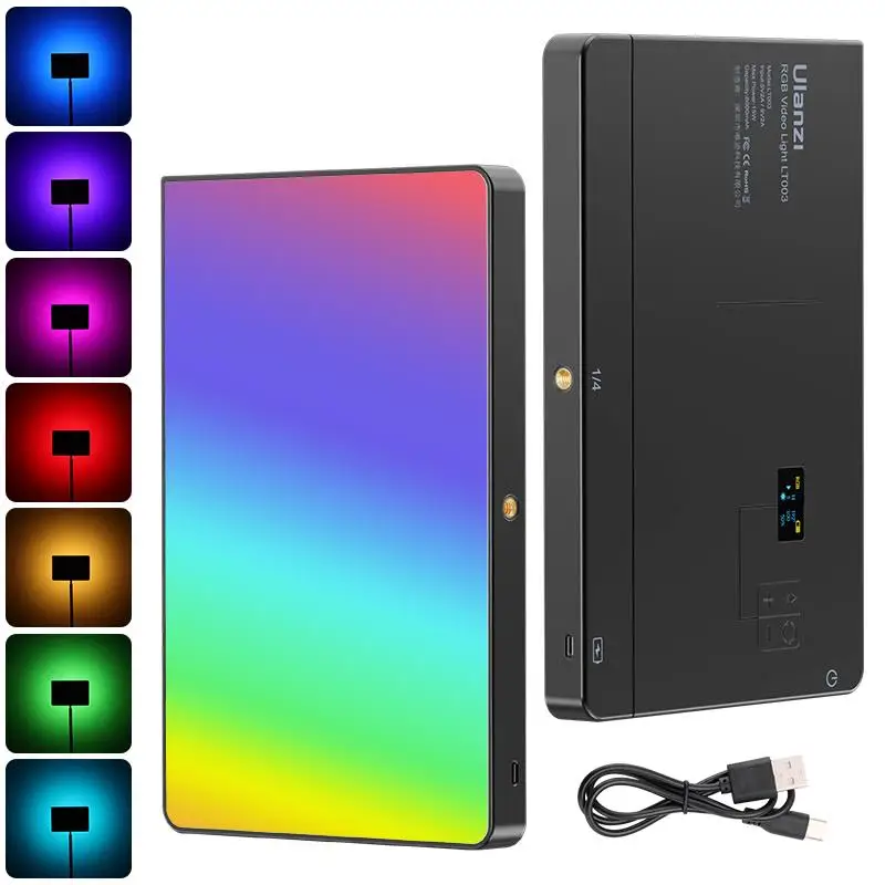 

Ulanzi LT003 15W RGB Video Light Full Color Panel Light 8000mAh Rechargeable Photography Studio Camera Lamp 2500-9000K CRI 95+