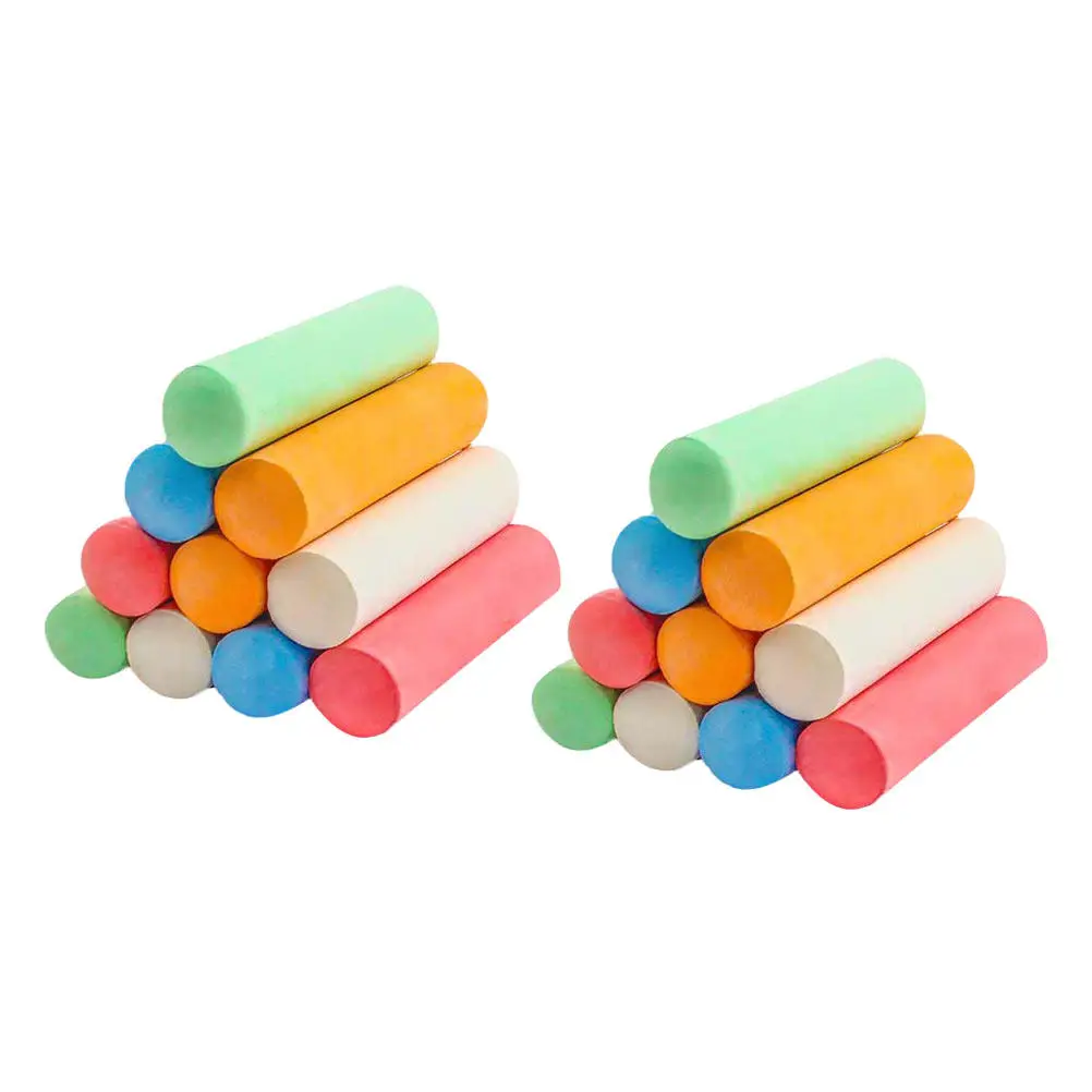 20Pcs Dust-Free Chalk for Teachers Lightweight Portable Erasable Nontoxic Smooth Writing Bright Colors for Glass Plastic Cement