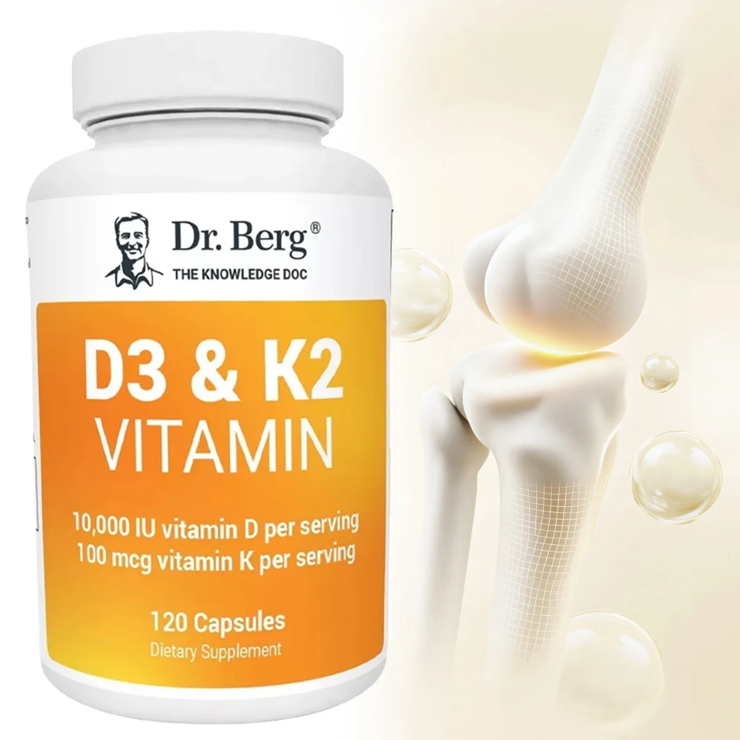 

Vitamin D3 & K2 Capsules - Supports Circulation, for Bone, Joint, Teeth and Skin & Immune Health, Mood Support Supplement