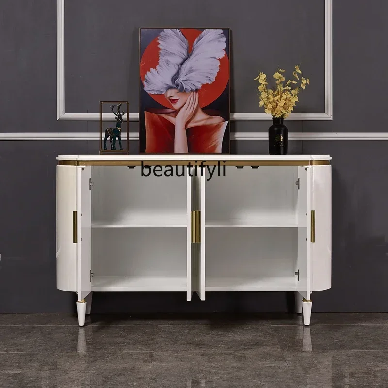 

20031Light Luxury Home Entrance Cabinet Paint Bumper Household Large Capacity Simple Modern Solid Wood Living Room CabinetQ