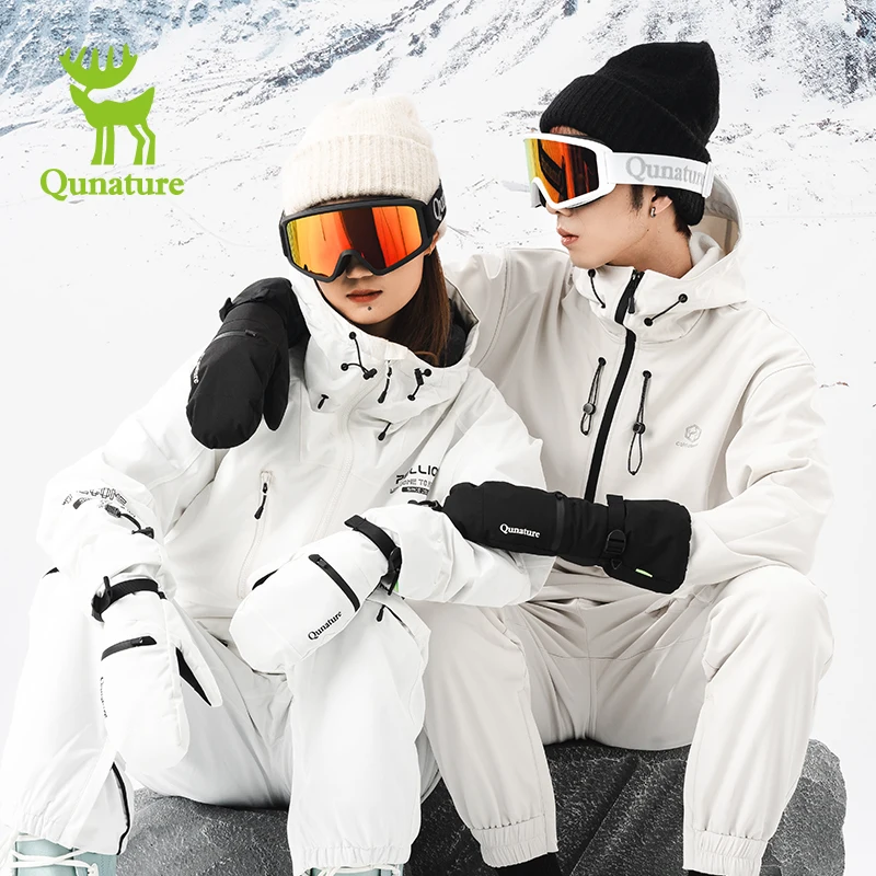 Qunature Ski Gloves Men Women Winter Waterproof Glove Outdoor Hiking Snowboard Non-Slip Touch Screen Windproof Warm Glove