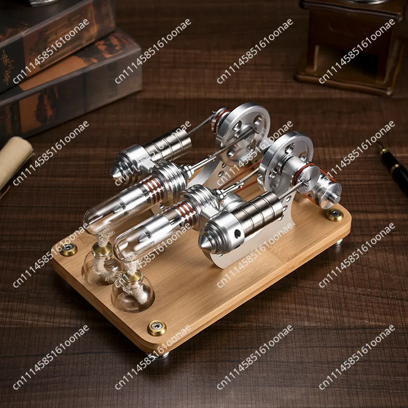 Single Cylinder Metal Cylinder Engine Generator Miniature Mini External Combustion Engine Model
