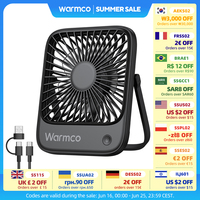 Warmco Mini USB Desk Fans Portable USB-C Desktop Cooling Fan 3-Speed Adjustable 180° Rotation Quiet Small Personal Fan for Home