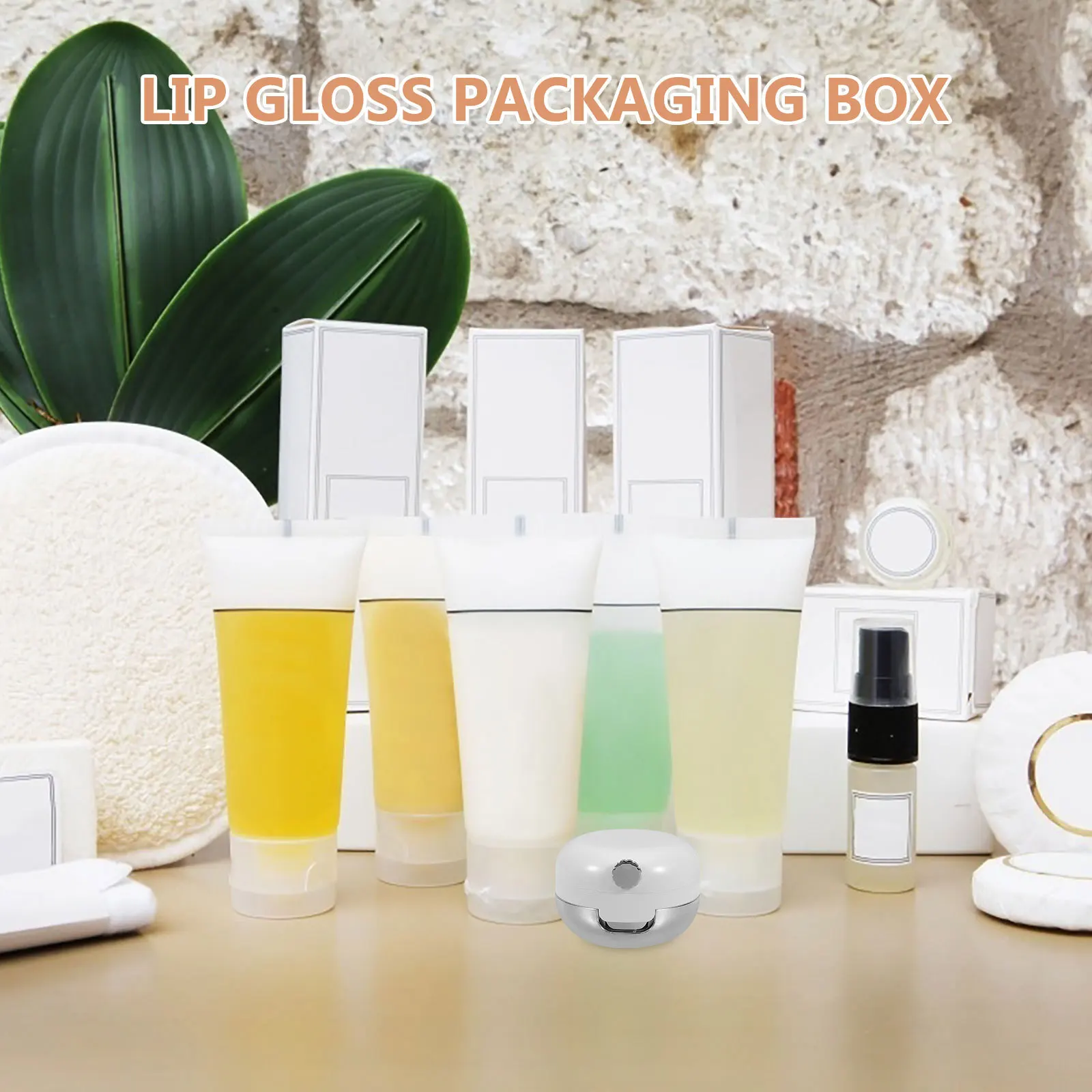 برطمانات قناع الشفاه الفارغة مع أداة توزيع قضيب السيليكون المدمجة في علبة أحمر الشفاه المحمولة للنساء فرشاة الشفاه مع غطاء