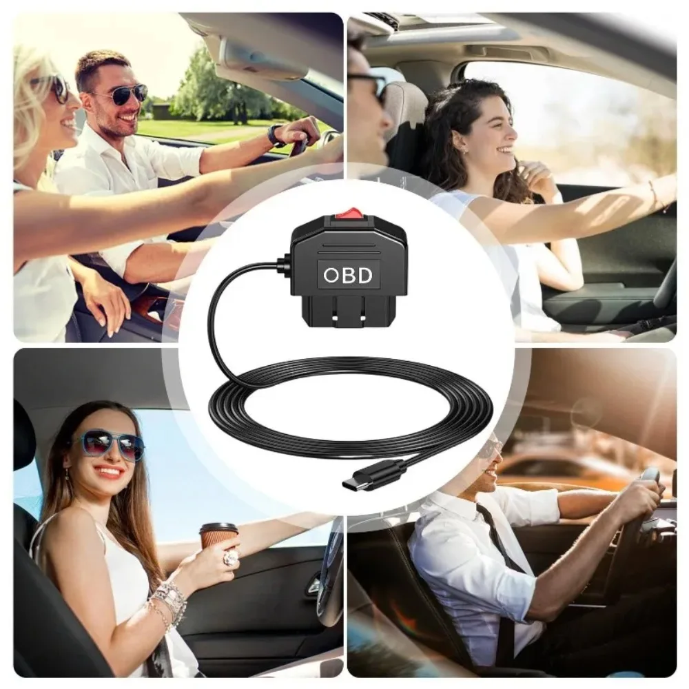 24h Parking Car Accessories Battery Protection OBD To Type C Charger Power Cable 1 Piece for Dash Camera Car DVR view 2