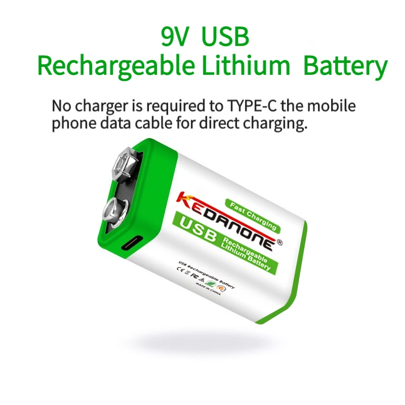 Batterie d'Li-Ion pour multimètre, micro USB, garantie KTV, iler jouet, télécommande, 24.com, 9V, 2022 mAh