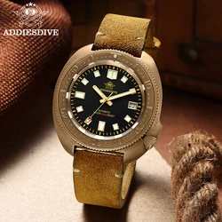 ADDIESDIVE CUSN8 Bronze Watch Men Automatic Wristwatch NH35 Calendar Sapphire Glass Luminous 20Bar Waterproof Watch