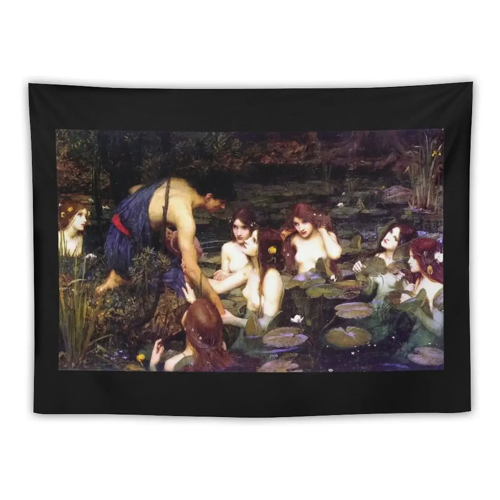 Hylas and the Nymphs - John William Waterhouse Tapestry Home Decoration Funny Tapestry