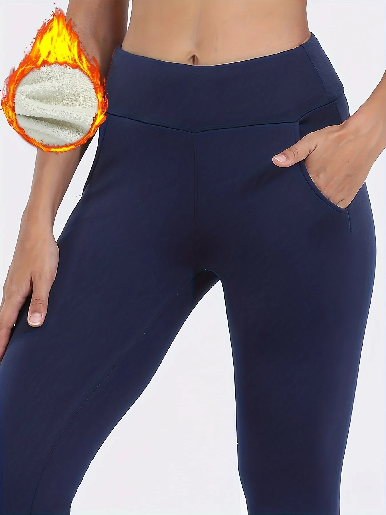 Super Warm Women Velvet Leggings With Pockets Autumn Winter Warm Fleece Tights Prevent Cold Leggings Stretch Leggings