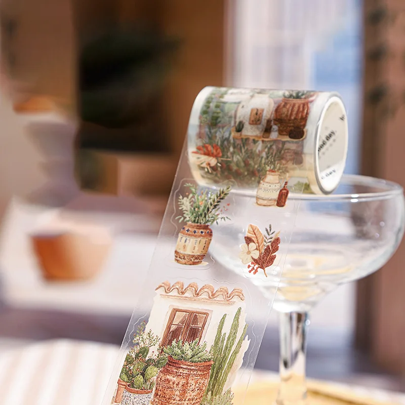 Mr.Paper 200cm/Rolle Romantische Boho-Serie PET Washi Tape Set Vintage Bohemian Szenen-Dekor für Journal Scrapbook DIY