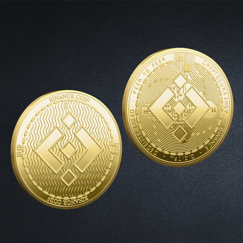 BNB Coin Binance Crypto Coin Gold, Silver Plated Metal BNB Physical Coin with Case Souvenir Commemorative Coin Collectible Gift