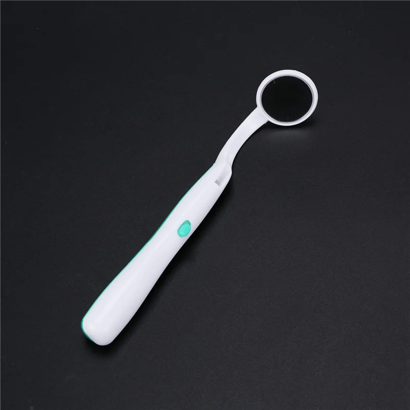 A20M 2개 LED 조명 치아 구강 거울 초고휘도 구강 거울 조명 치아 관리 도구 구강 위생 기계 녹색