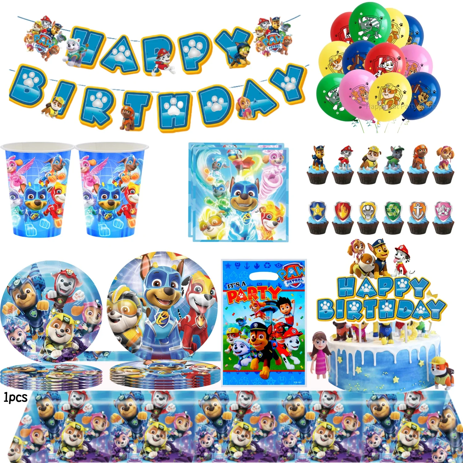 

Paw Patrol Birthday Kit Patrol Paw Birthday Decorations Tablecloth Plate Cup Baby Shower Paw Patrol 4th Birthday Party Favors