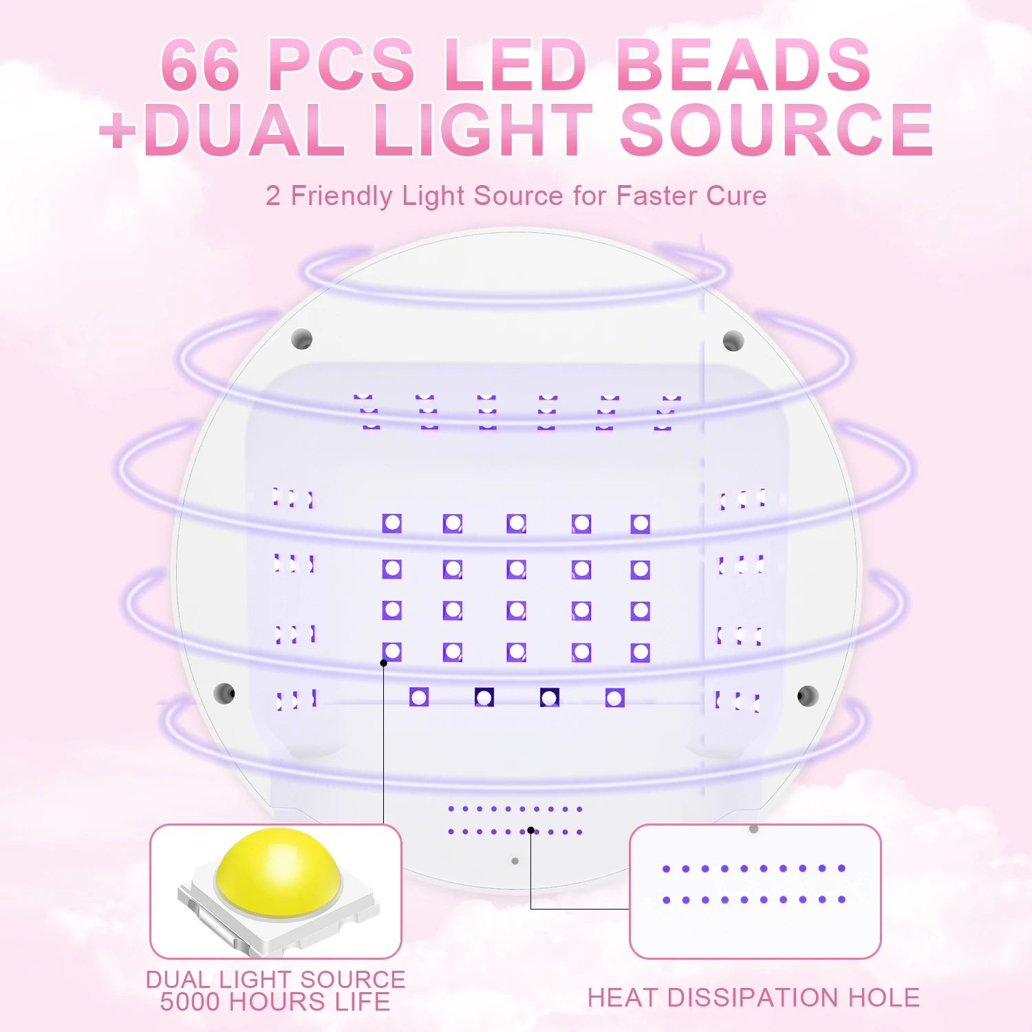 Draadloze Led Uv-Nagellamp 66led Professionele Nageluithardingslamp Voor Alle Gel Nagellak Met Oplaadbare Salontool Voor Groot Display