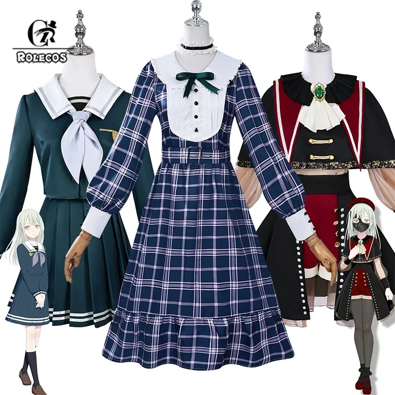 

ROLECOS BanG Dream! Ave Mujica Wakaba Mutsumi Cosplay Costume Anime Mortis Women JK Uniform Halloween Suit