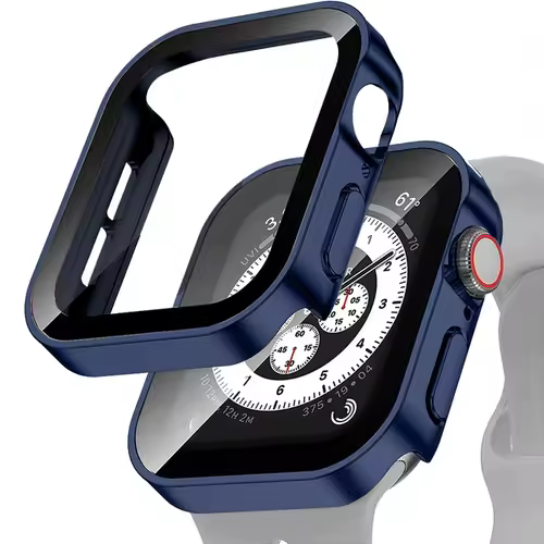 Glass+Case For Apple Watch 42 46mm 45mm 41 49 44mm 40 mm straight edge Screen Protector Cover Case iWatch SE 6 7 8 9 10 11 Ultra - Image 14