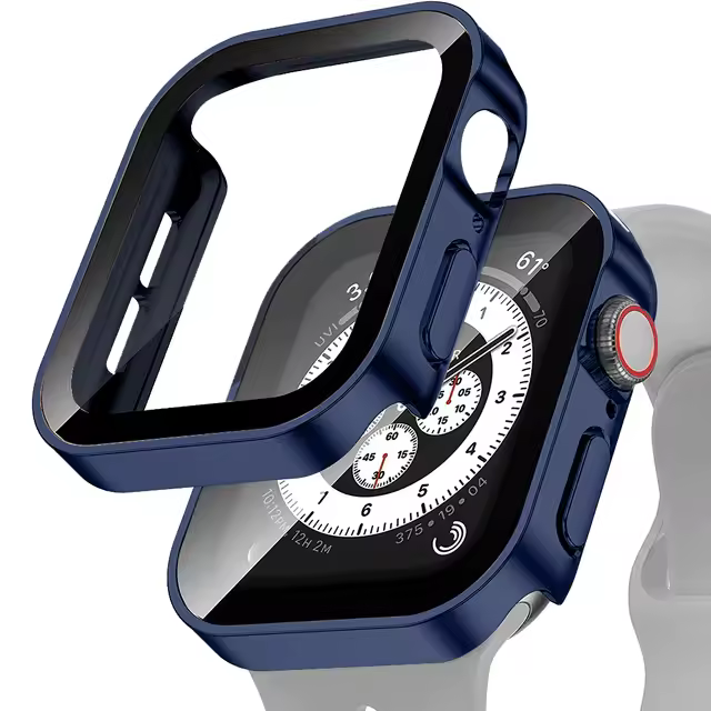 Glass+Case For Apple Watch 42 46mm 45mm 41 49 44mm 40 mm straight edge Screen Protector Cover Case iWatch SE 6 7 8 9 10 11 Ultra - Image 14