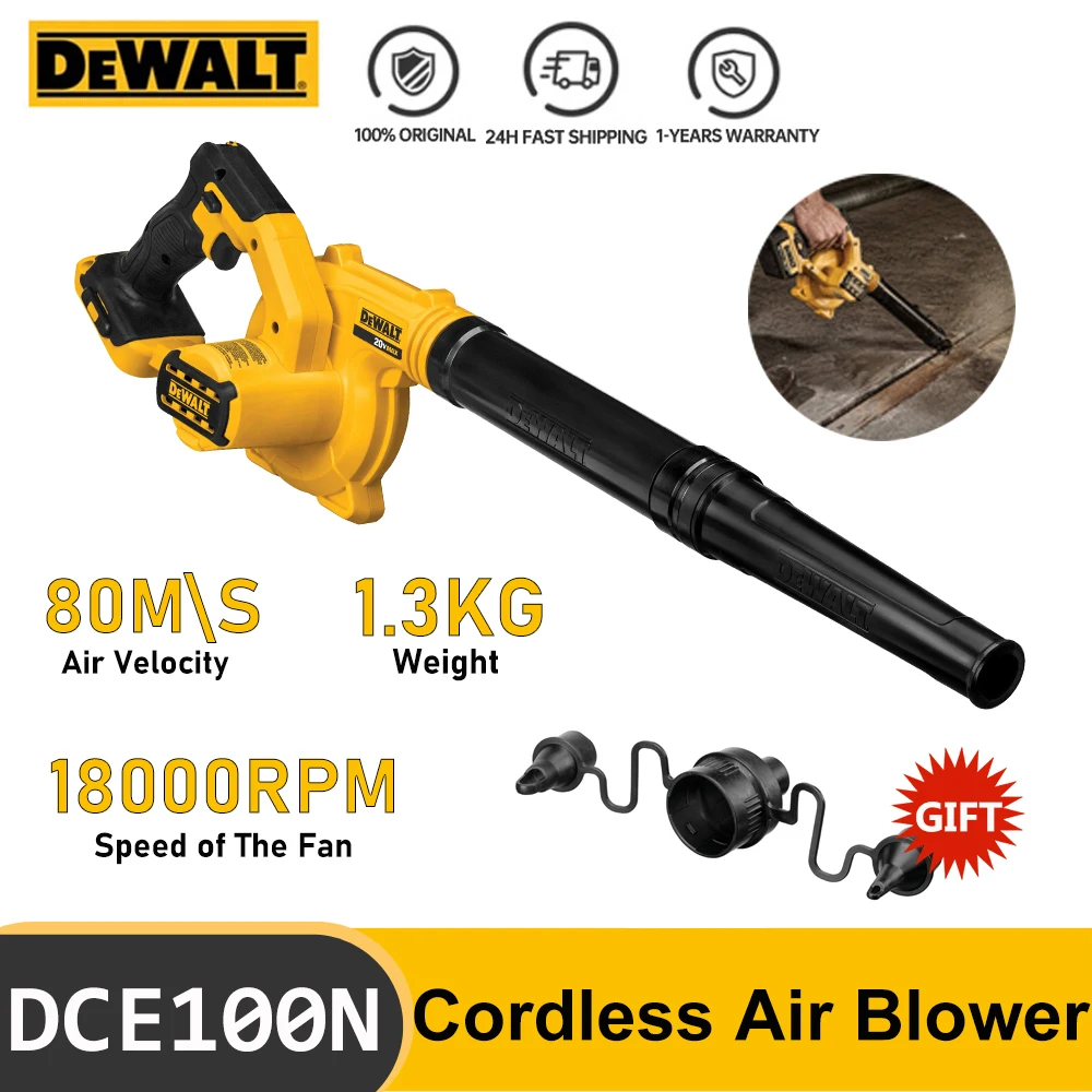 Dewalt-original Cordless Compact Air Blower Dce100n Regulação de Velocidades Aspirador de pó Ferramentas Elétricas Recarregáveis de Lítio 20v