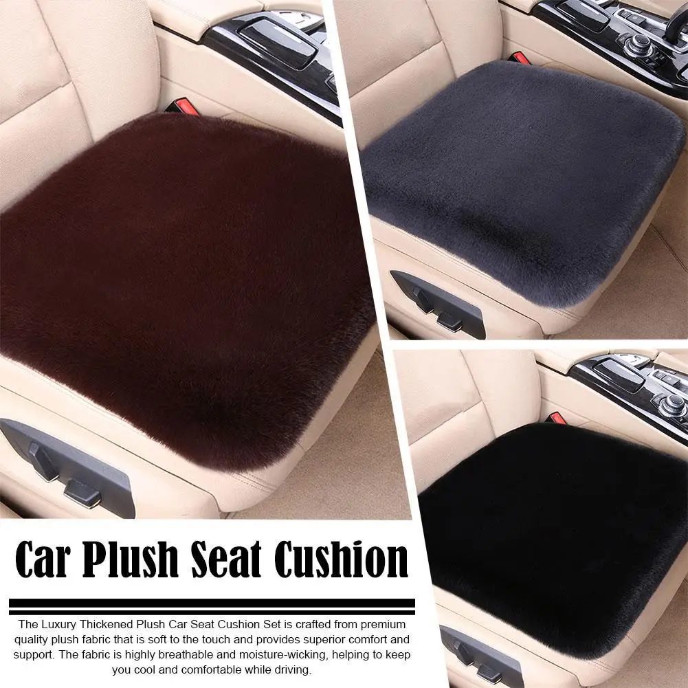 Car Seat Cushion Winter Short Plush Single Piece Backless Three-piece Set Winter Warm and Thick Rabbit Plush Car Seat Cushion