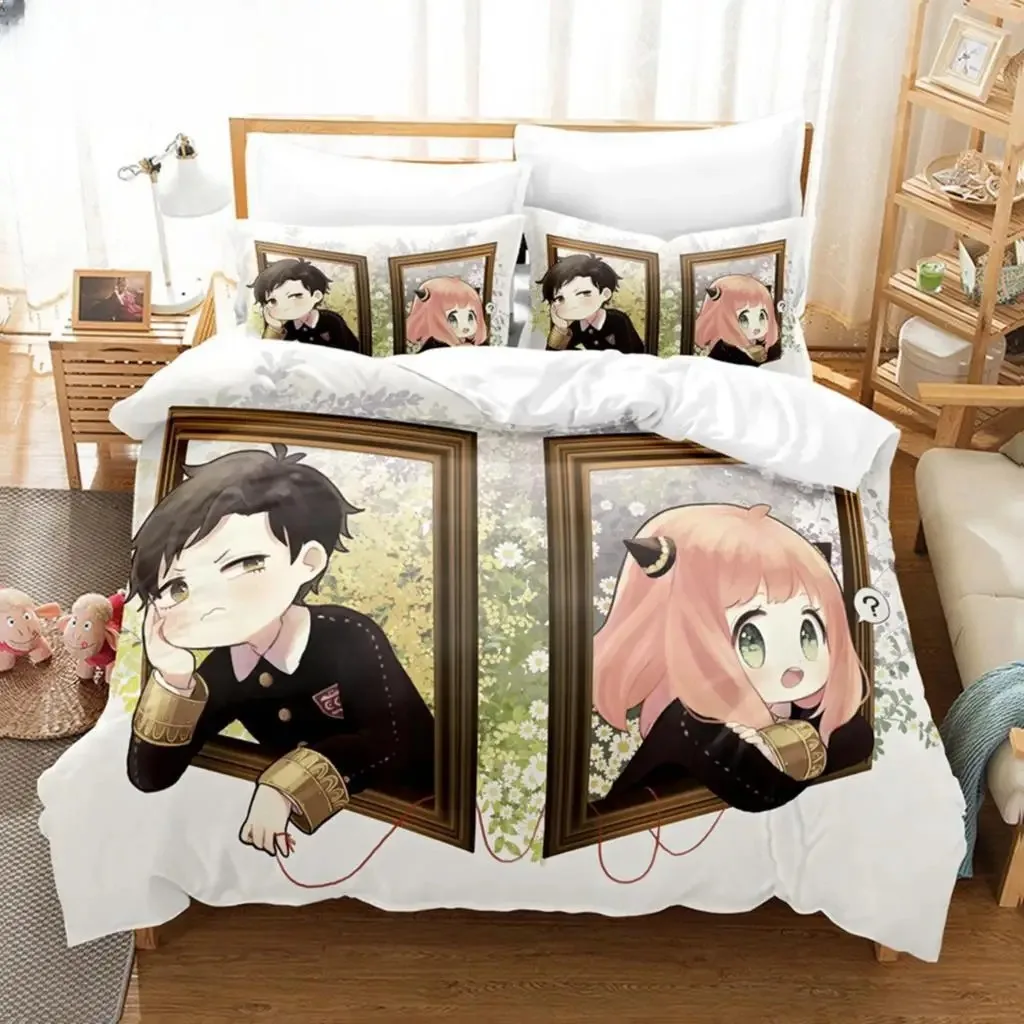 Spy X Family 3D Print Anime Duvet Cover Sets Pillowcases For Boys Gift Polyester Single Twin Queen King Anya Forger Bedding Set