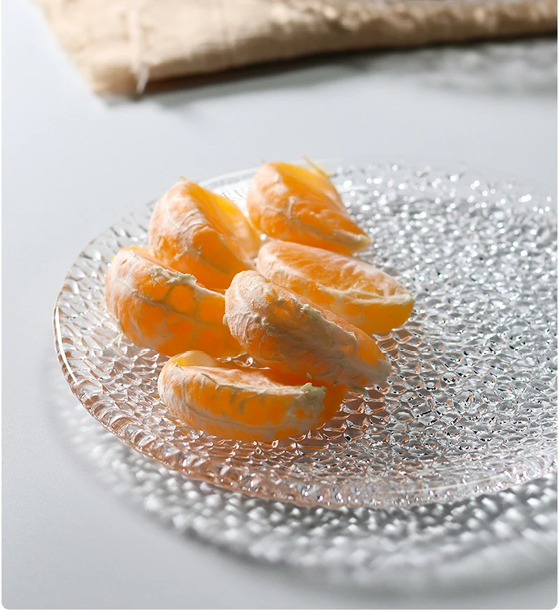 7 بوصة، طبق كعكة زجاجي منقوش على شكل قطرة المطر، طبق سوشي إبداعي، طبق حلوى فواكه الزفاف، طبق طعام المطبخ لخدمة موردن #4