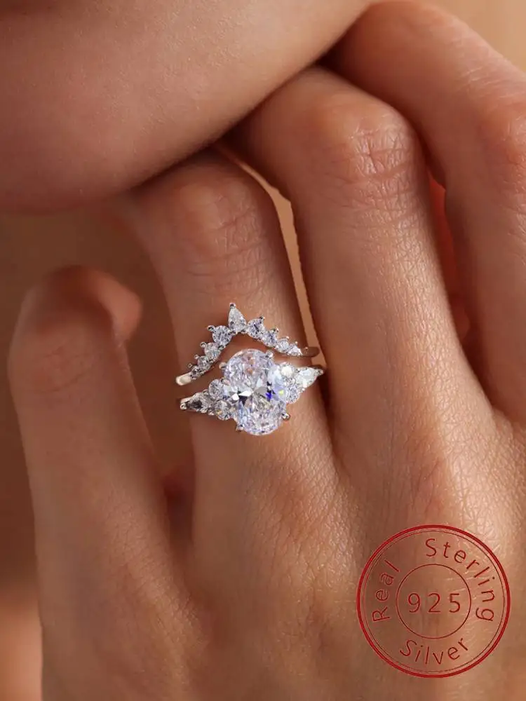 

Кольцо из стерлингового серебра 925 пробы, классическое, простое, V-образное, в форме капли воды, для женщин, для помолвки, свадьбы, роскошное, высококачественное, изысканное ювелирное изделие