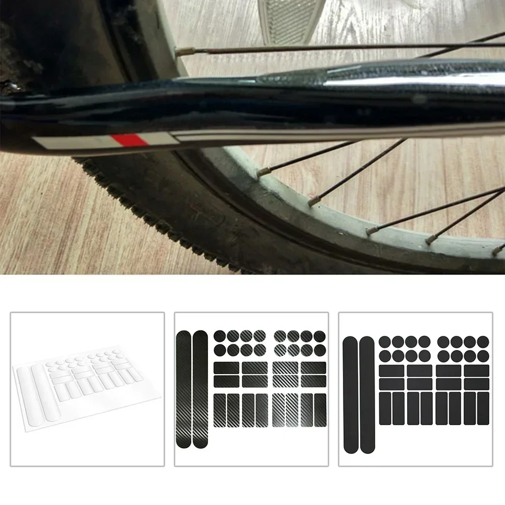 Bicycle Sticker Frame Protection Carbon Film Mountain Bike Chain Sticker  Cut-free Multiple Patterns Waterproof Chain Decals