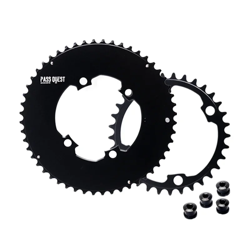 PASS QUEST 107BCD DOUBLE Chainring MTB Road Bike 46-33T 48-35T 50-37T 52-39T 2X 107 bcd Chainwheel for Sram Rival AXS 12S