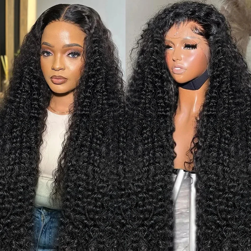 30 32 Inch 200 Density natural Deep Wave Wig  13x4 HD Transprent Lace Front Wig Women Hair Curly 13x6 Hair Wig 100% Human Hair