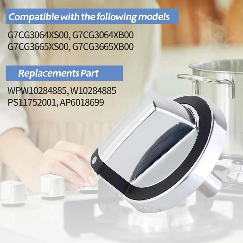 W10284885 موقد مقبض التحكم ، متوافق مع دوامة المدى فرن الموقد ، استبدال الملحقات عدة ، WPW10284885 ، 5 حزمة