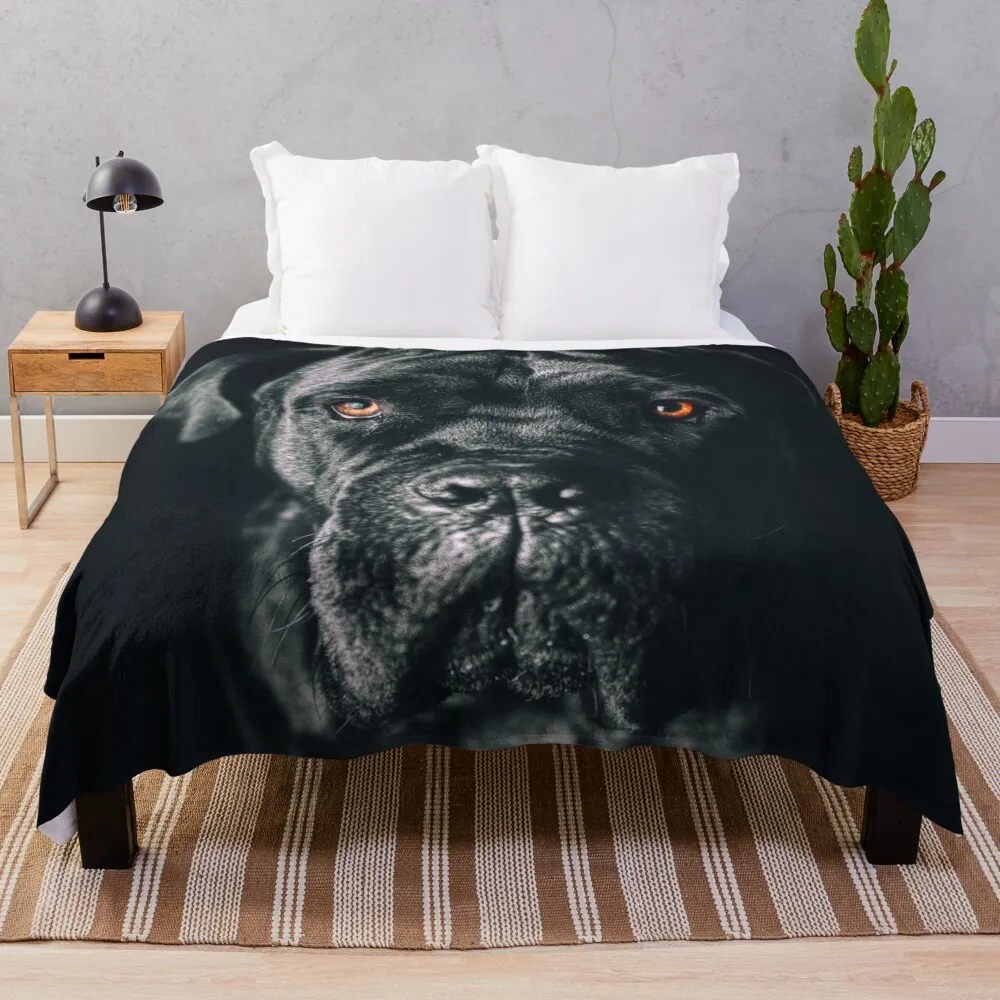 

The art of dog Cane Corso - Italian Mastiff Throw Blanket anime Hair Sofas Blankets