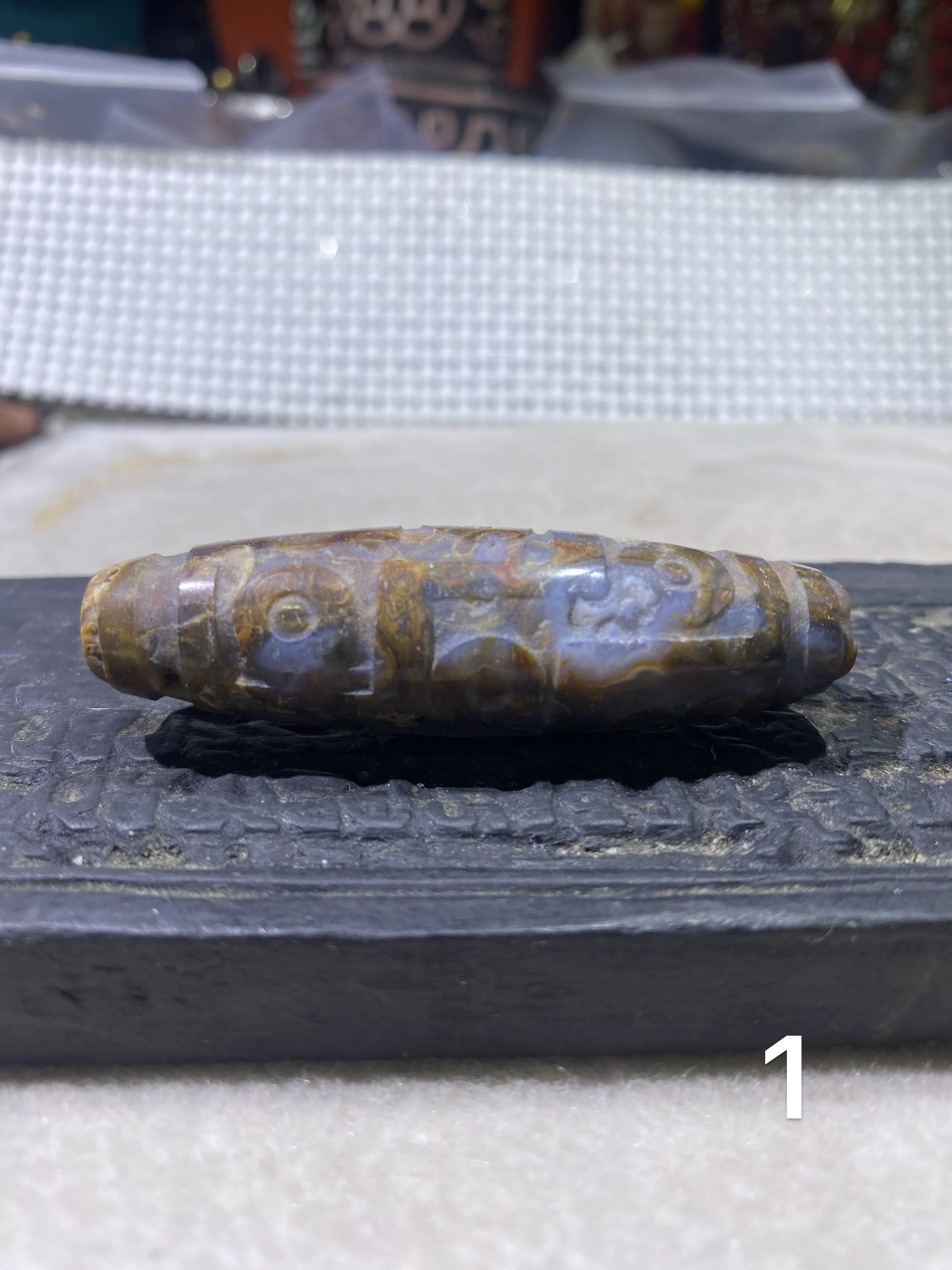 

1pcs/lot Natural Conch Dzi most mysterious powerful energy Carved phoenix nine eyes pattern Rare special Loose beads Ethnic