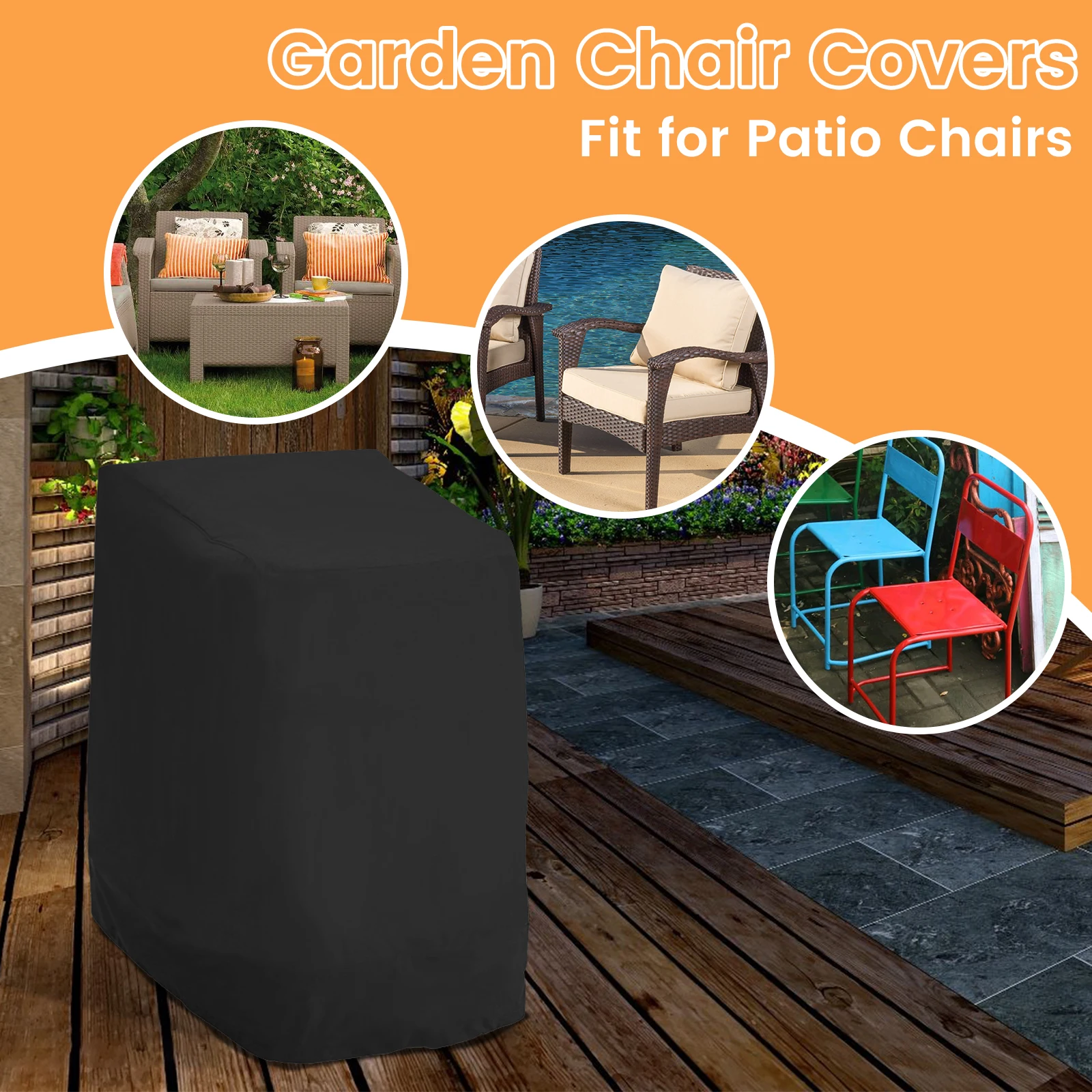 Stacked Chair Dust Cover Storage Bag Outdoor Garden Patio Furniture Protector High Quality Waterproof Dustproof Chair Organizer