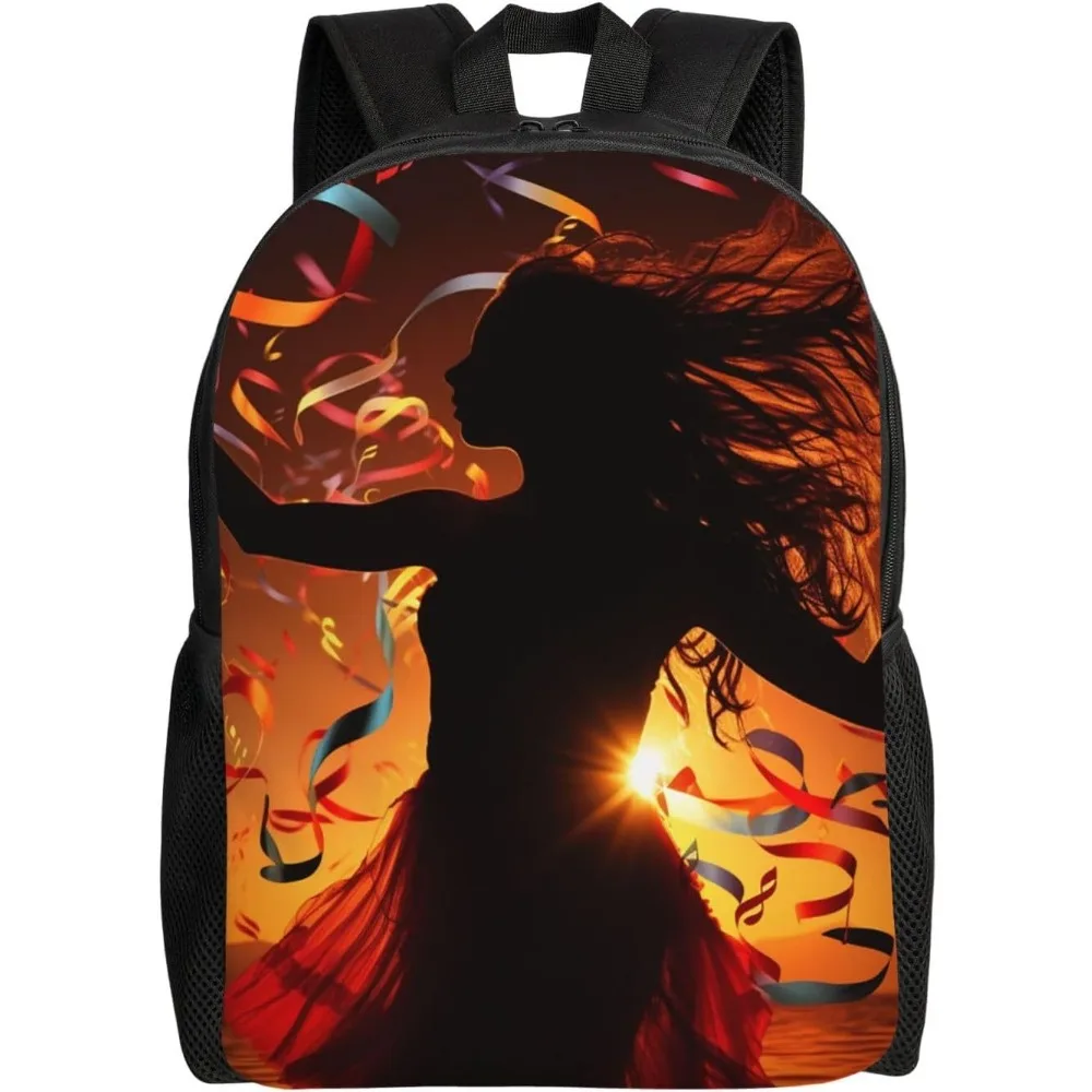 

Dance Music Cute Backpack Waterproof Lightweight Laptop Backpack Shoulder Bag Casual Daypack For Women Men