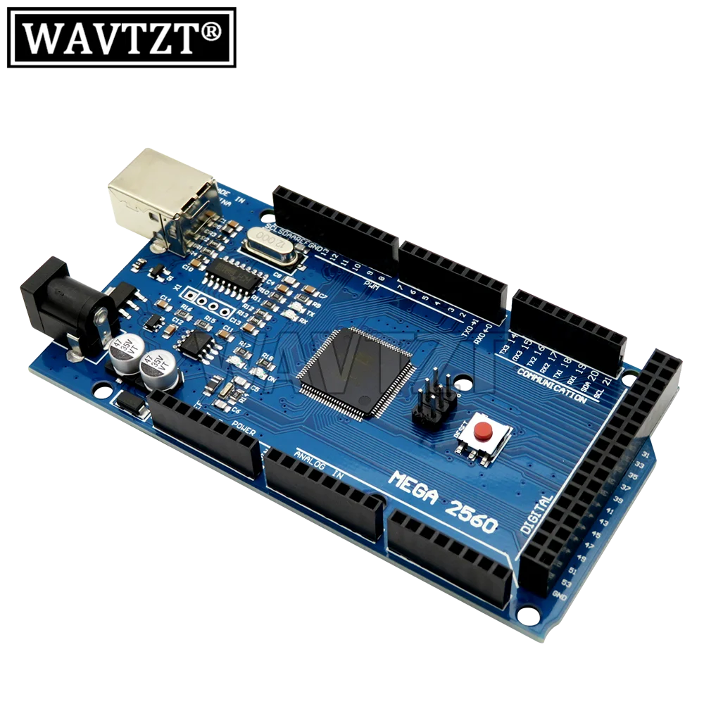 WAVTZT MEGA2560 MEGA 2560 R3 (ATmega2560-16AU CH340G) AVR USB-плата Макетная плата MEGA2560 для Arduino WAVTZT MEGA2560 MEGA 2560 R3 (ATmega2560-16AU CH340G) AVR USB-плата Макетная плата MEGA2560 для Arduino